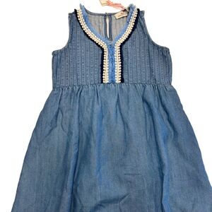 Vineyard Vines Girls Denim Chambray Pintuck Dress Size XS MSRP $89 NWT